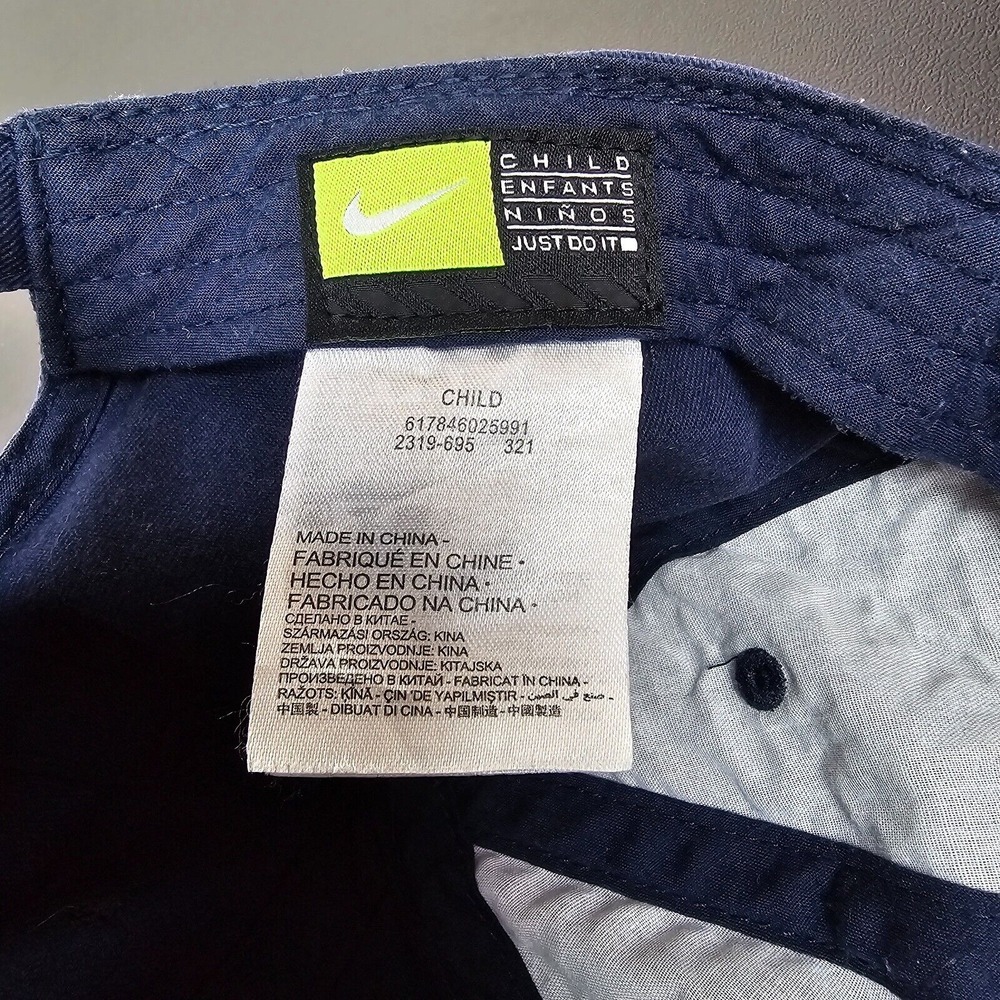 Nike Hat Cap Boys Strap Back Blue Swoosh Logo Casual Performance Sports Youth - Picture 9 of 9